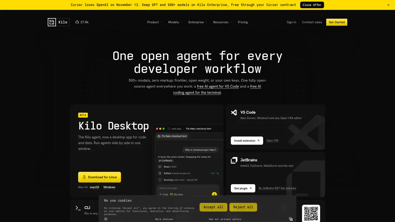 Kilo Code website screenshot