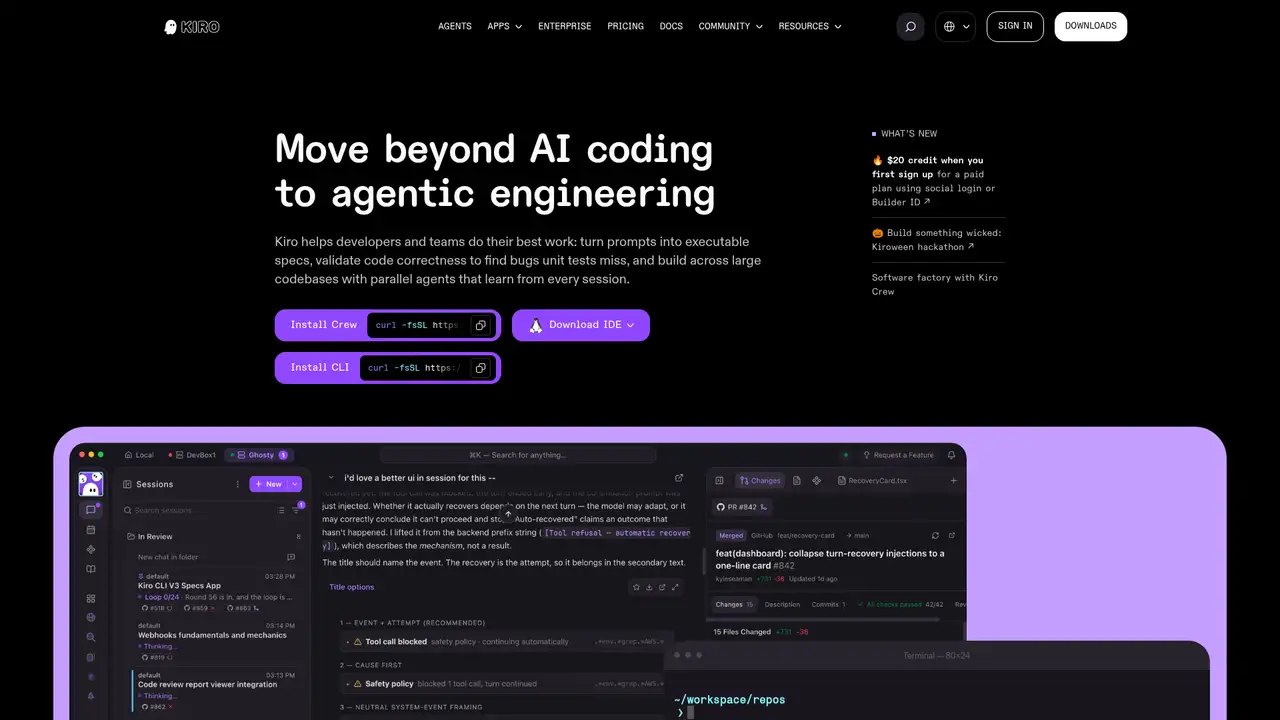 Kiro website screenshot