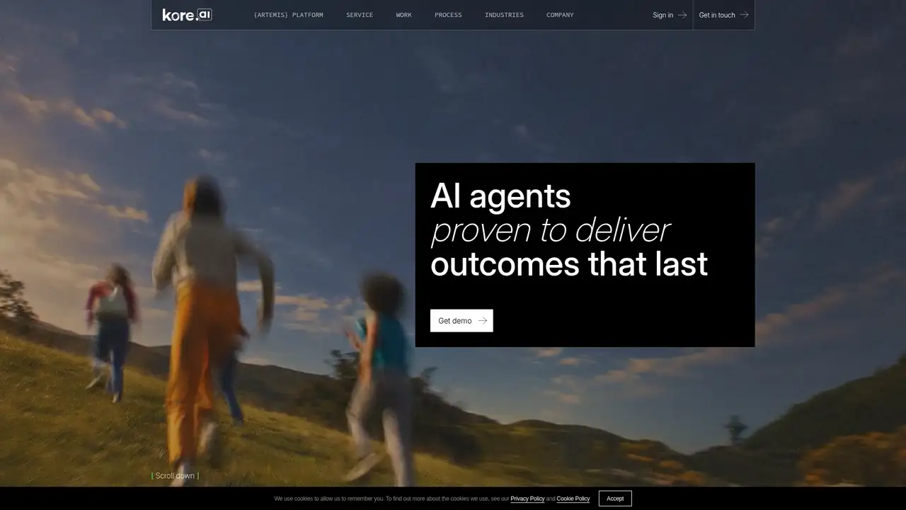 Kore.ai website screenshot