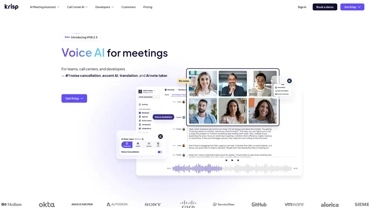 Krisp website screenshot