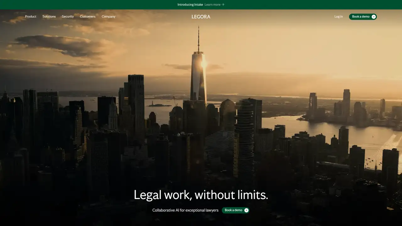 Legora website screenshot