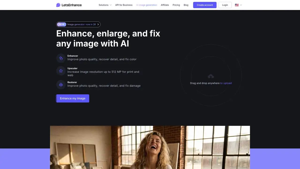 Let's Enhance website screenshot