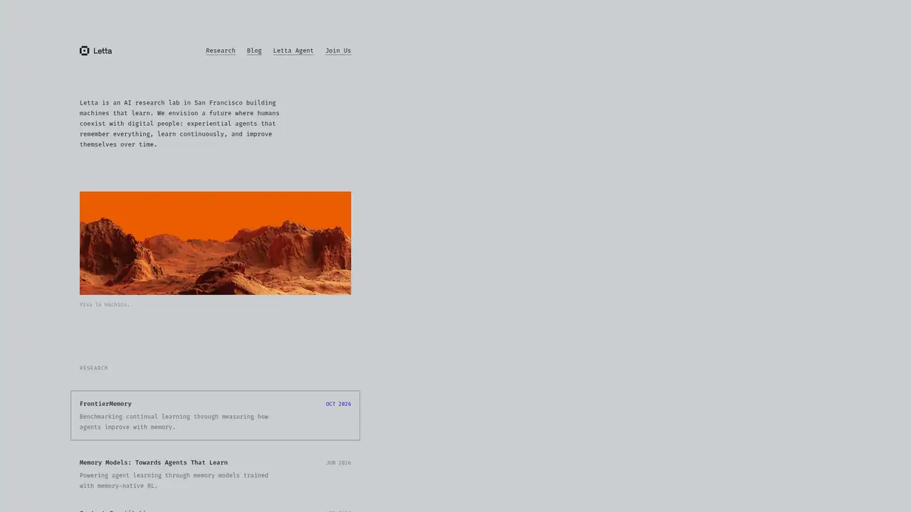 Letta website screenshot
