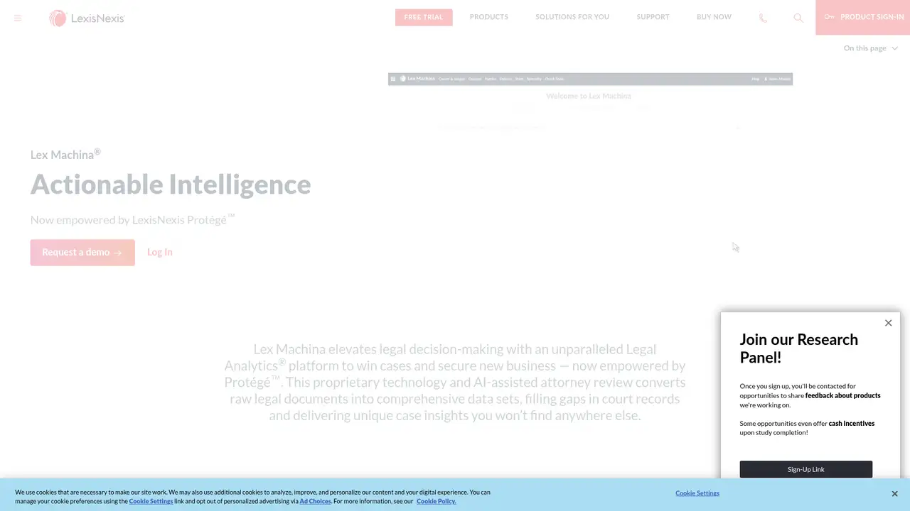 Lex Machina website screenshot