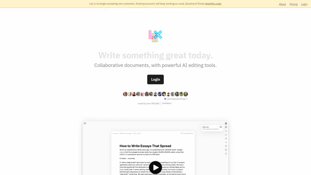 Lex website screenshot