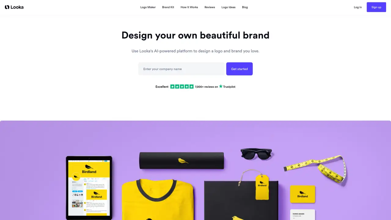Looka website screenshot