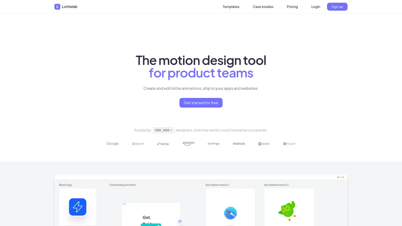Lottielab website screenshot