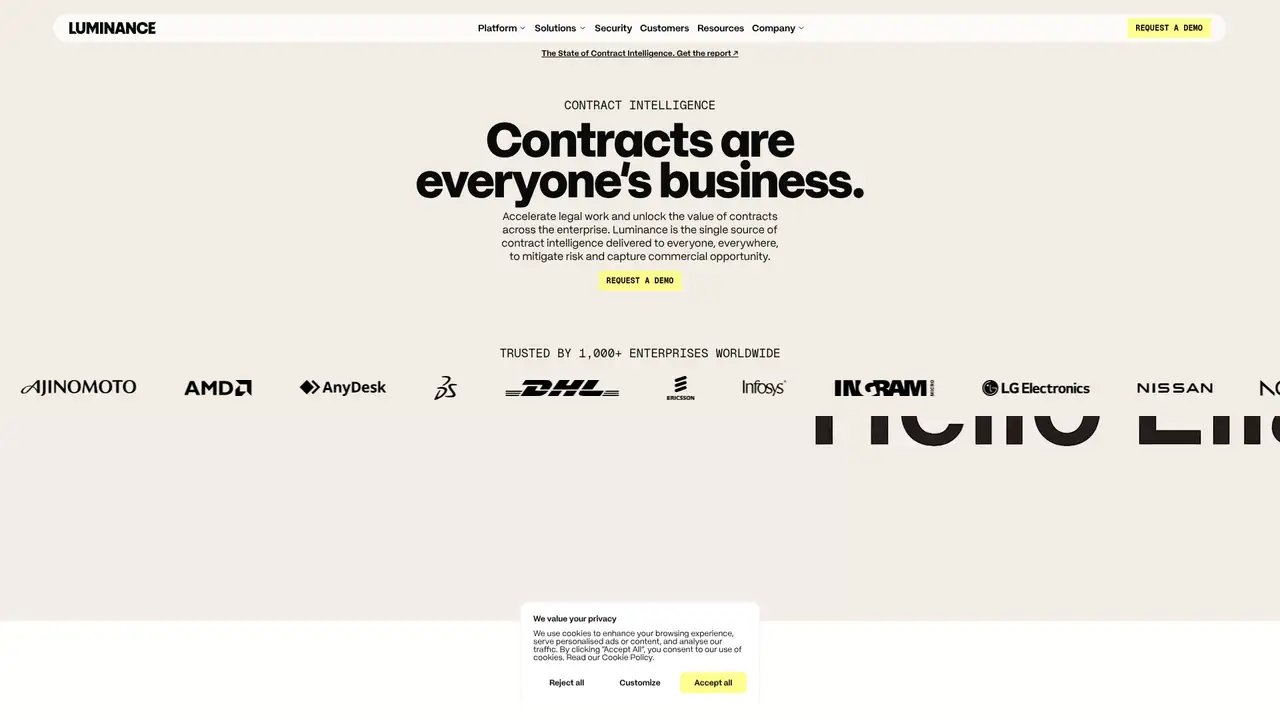 Luminance website screenshot
