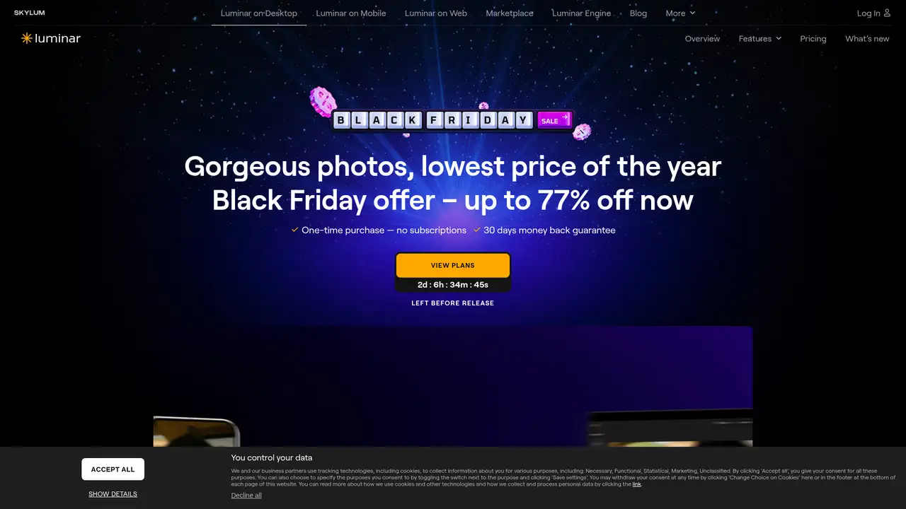 Luminar Neo website screenshot
