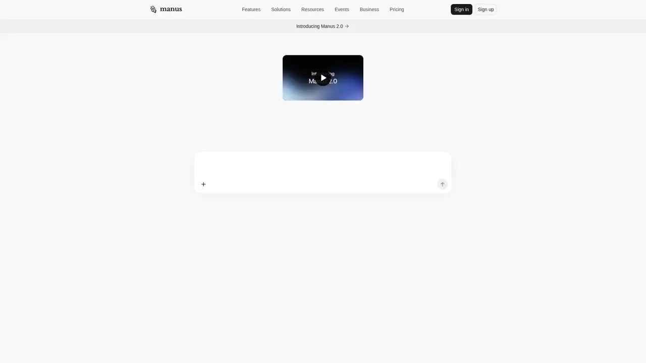 Manus website screenshot