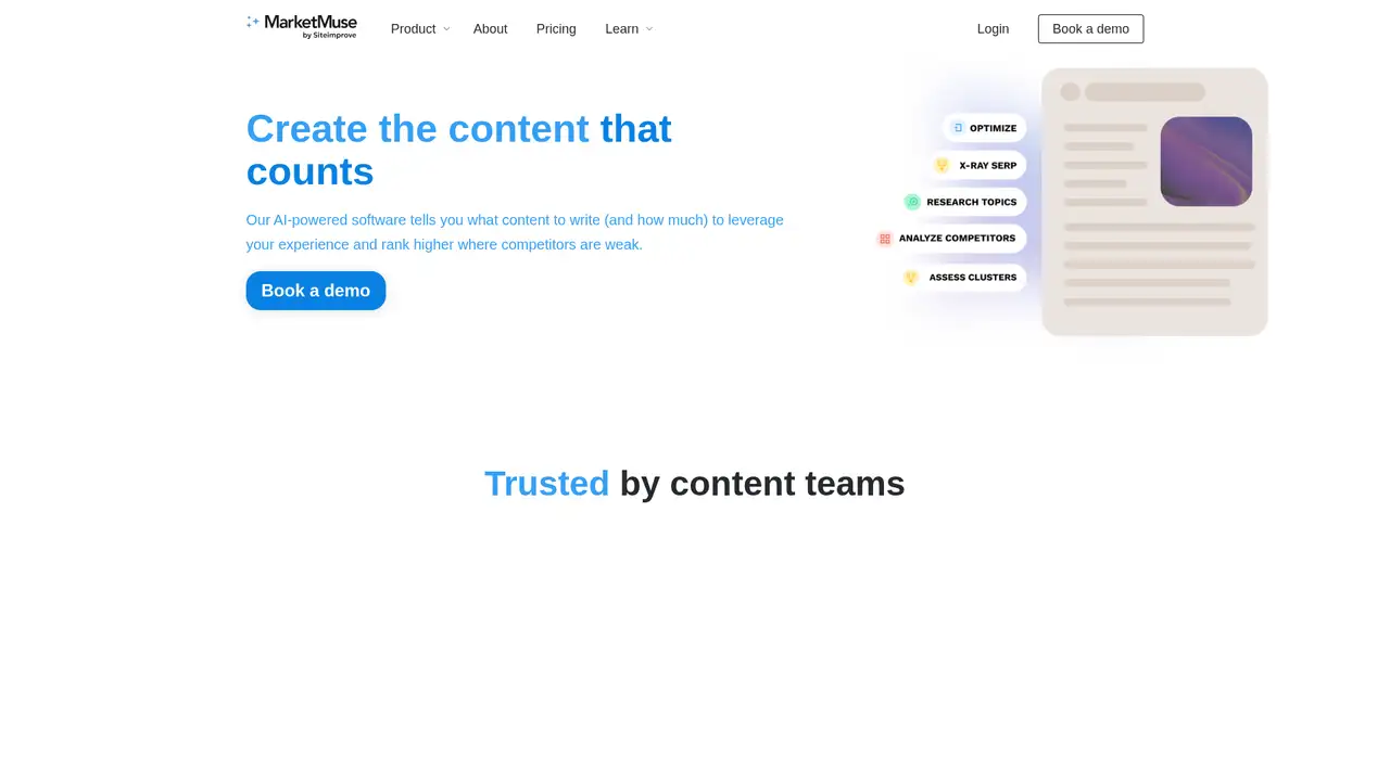 MarketMuse website screenshot