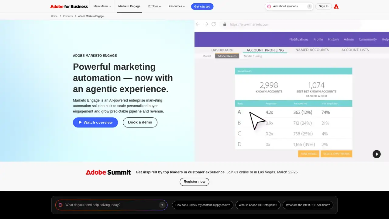 Adobe Marketo Engage website screenshot
