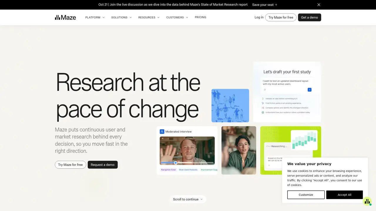 Maze website screenshot