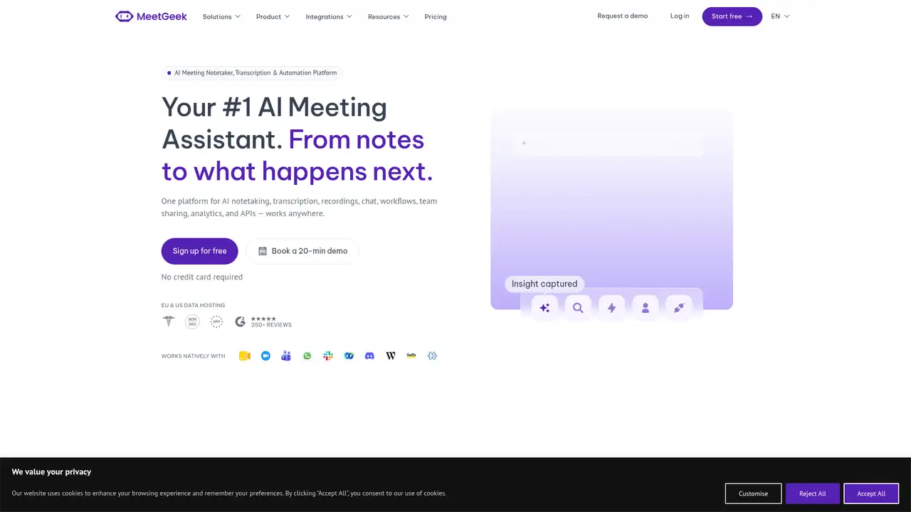 MeetGeek website screenshot