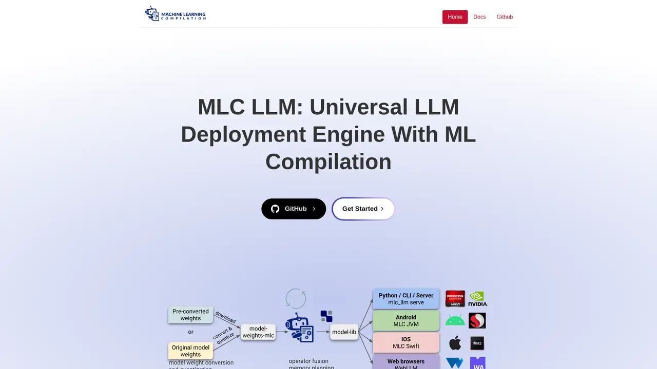 MLC LLM website screenshot