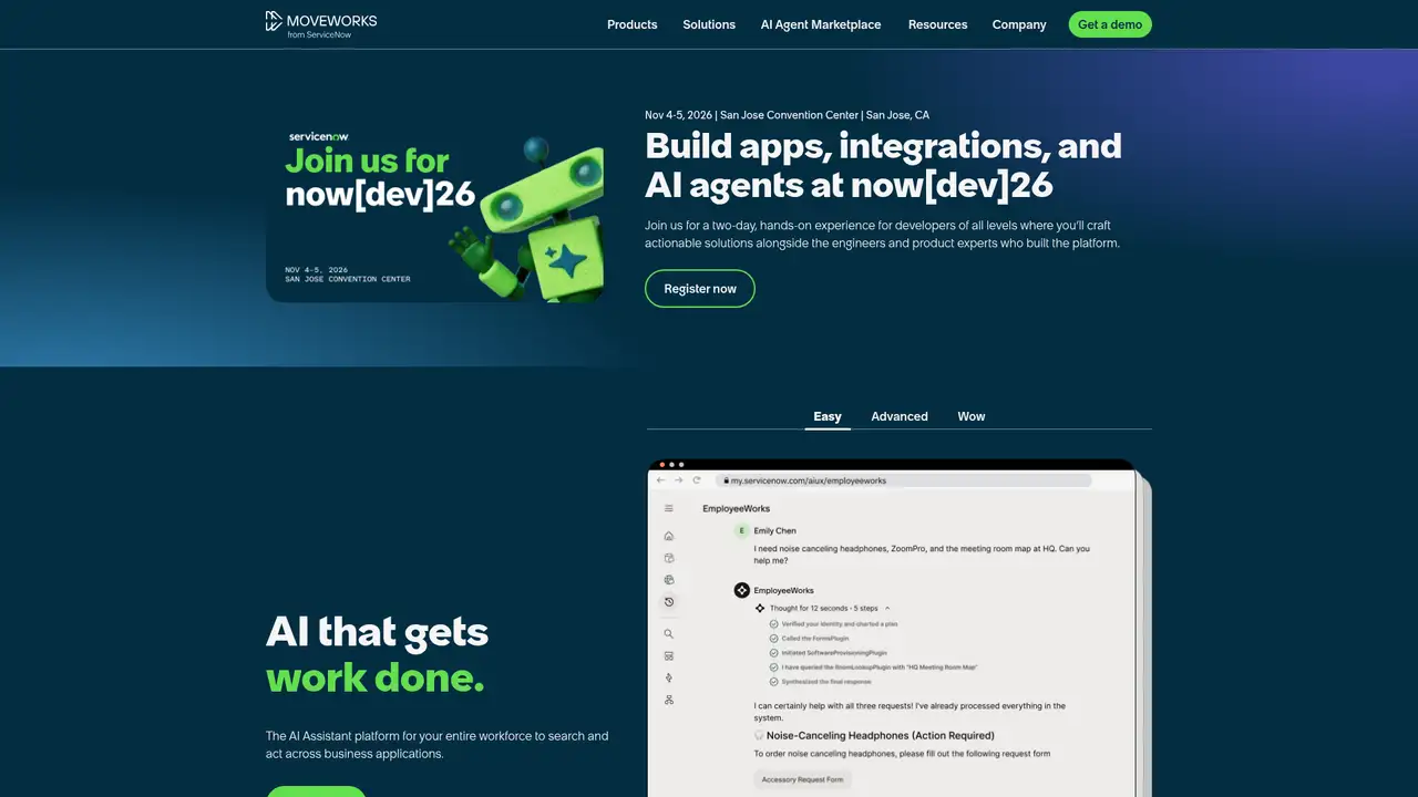 Moveworks website screenshot