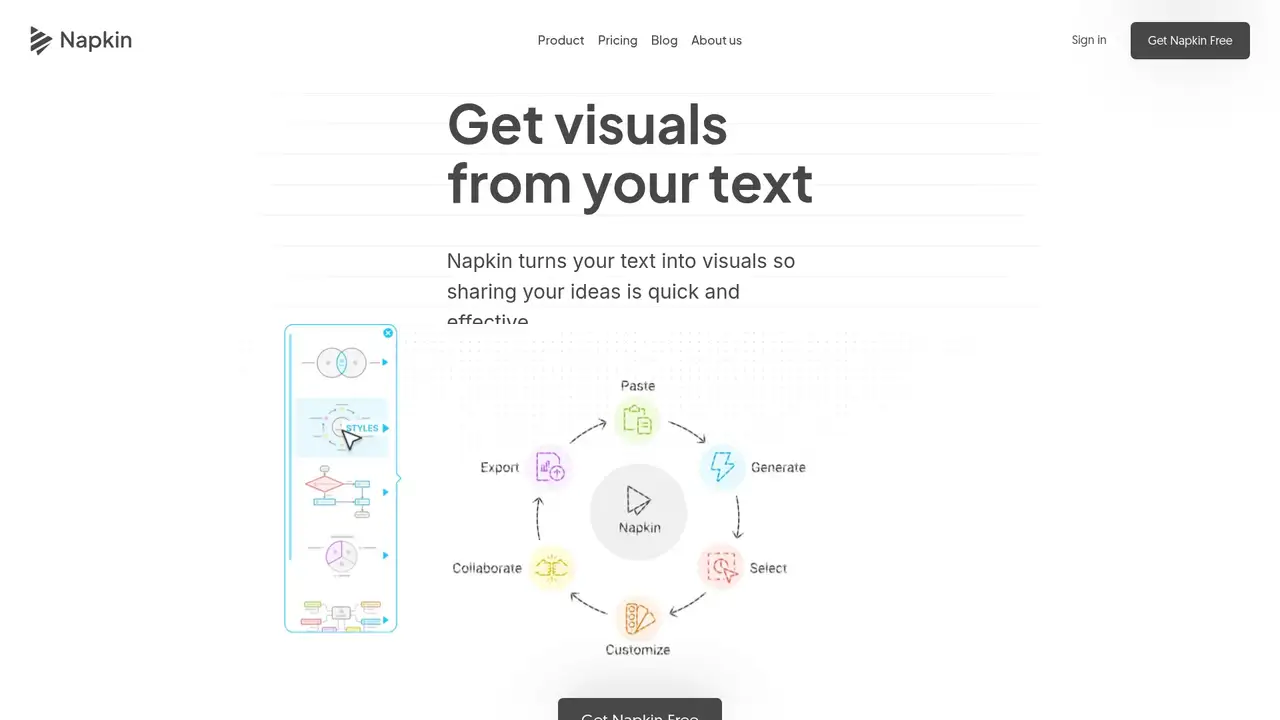 Napkin AI website screenshot