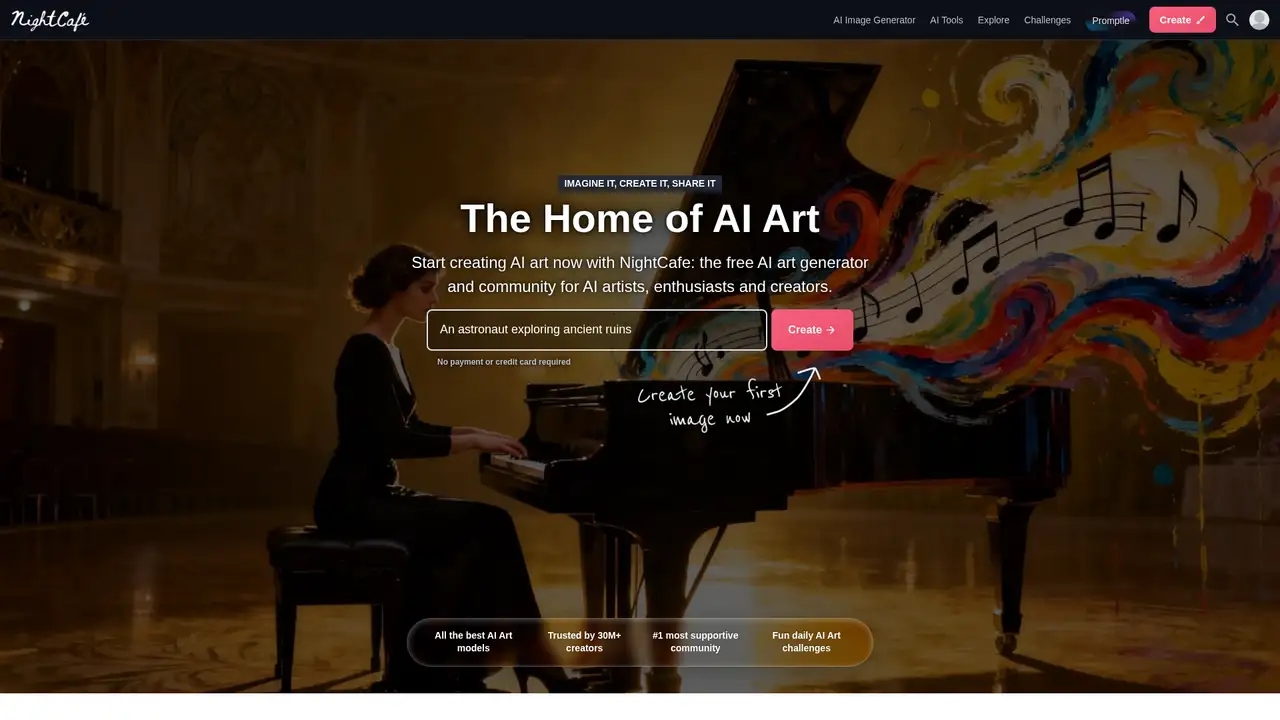 NightCafe website screenshot