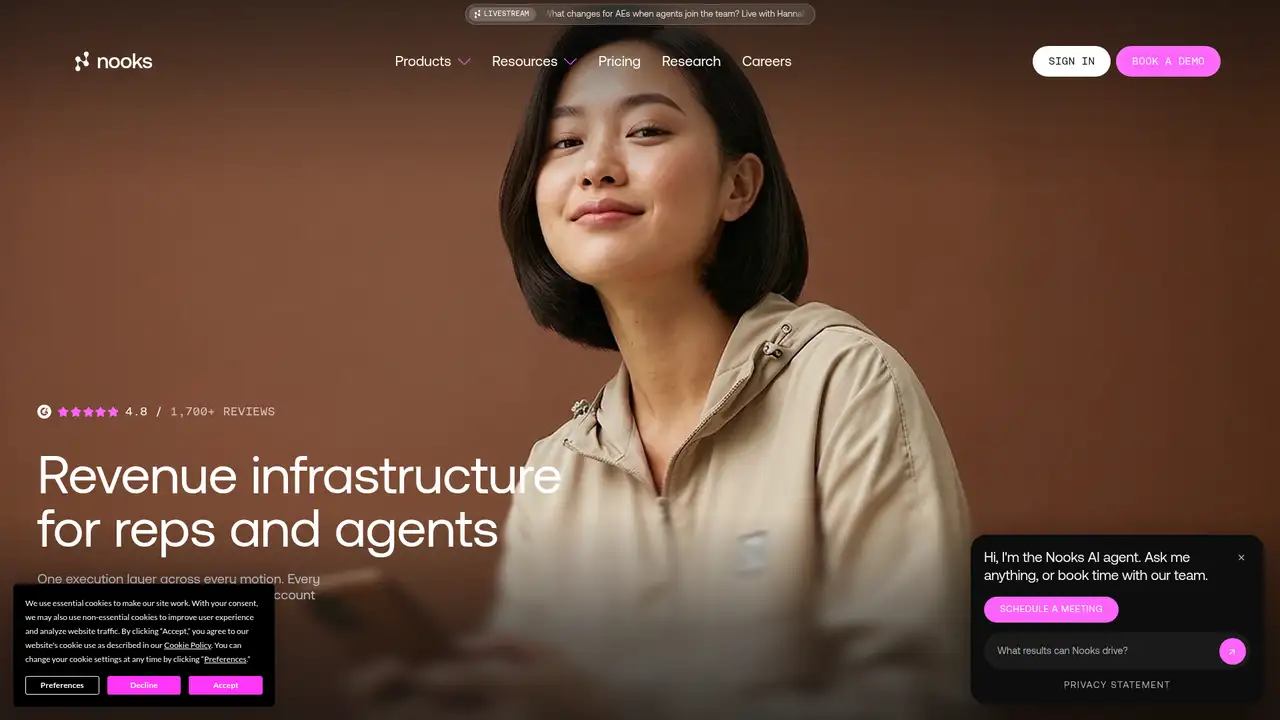 Nooks website screenshot