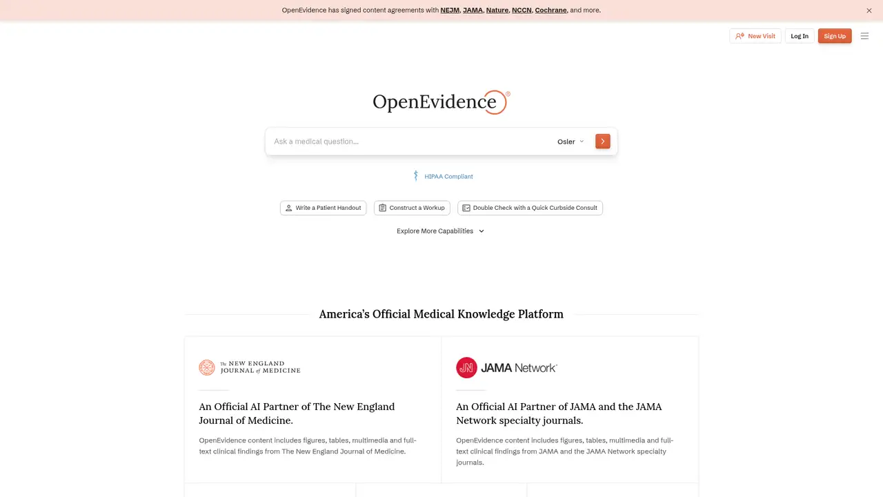 OpenEvidence website screenshot