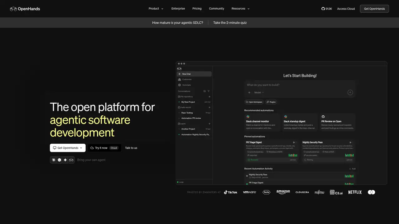 OpenHands website screenshot
