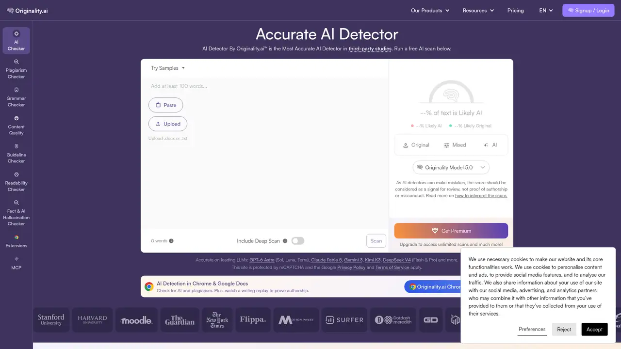 Originality.ai website screenshot