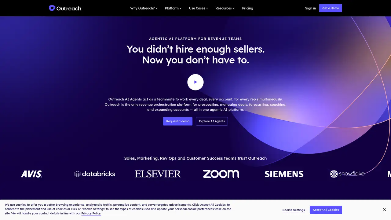 Outreach website screenshot