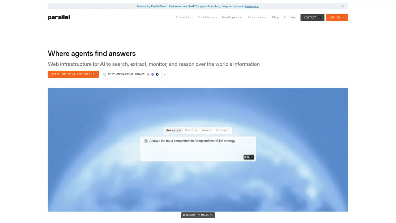 Parallel website screenshot
