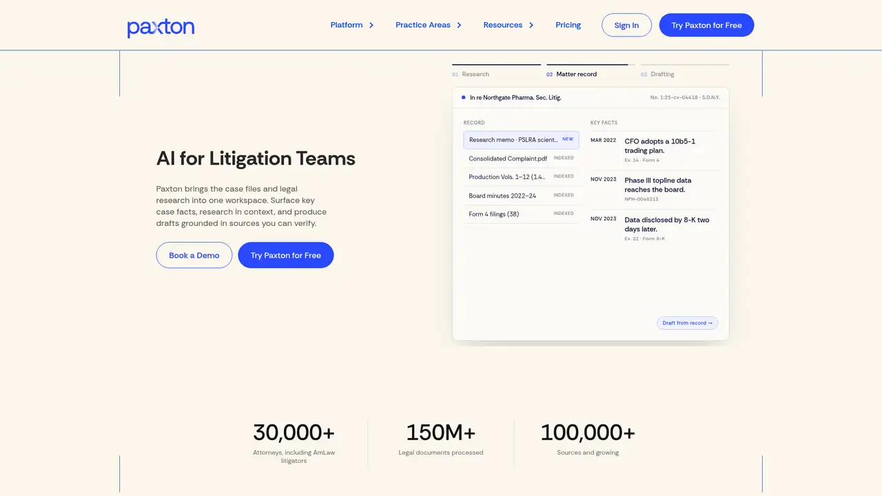 Paxton website screenshot
