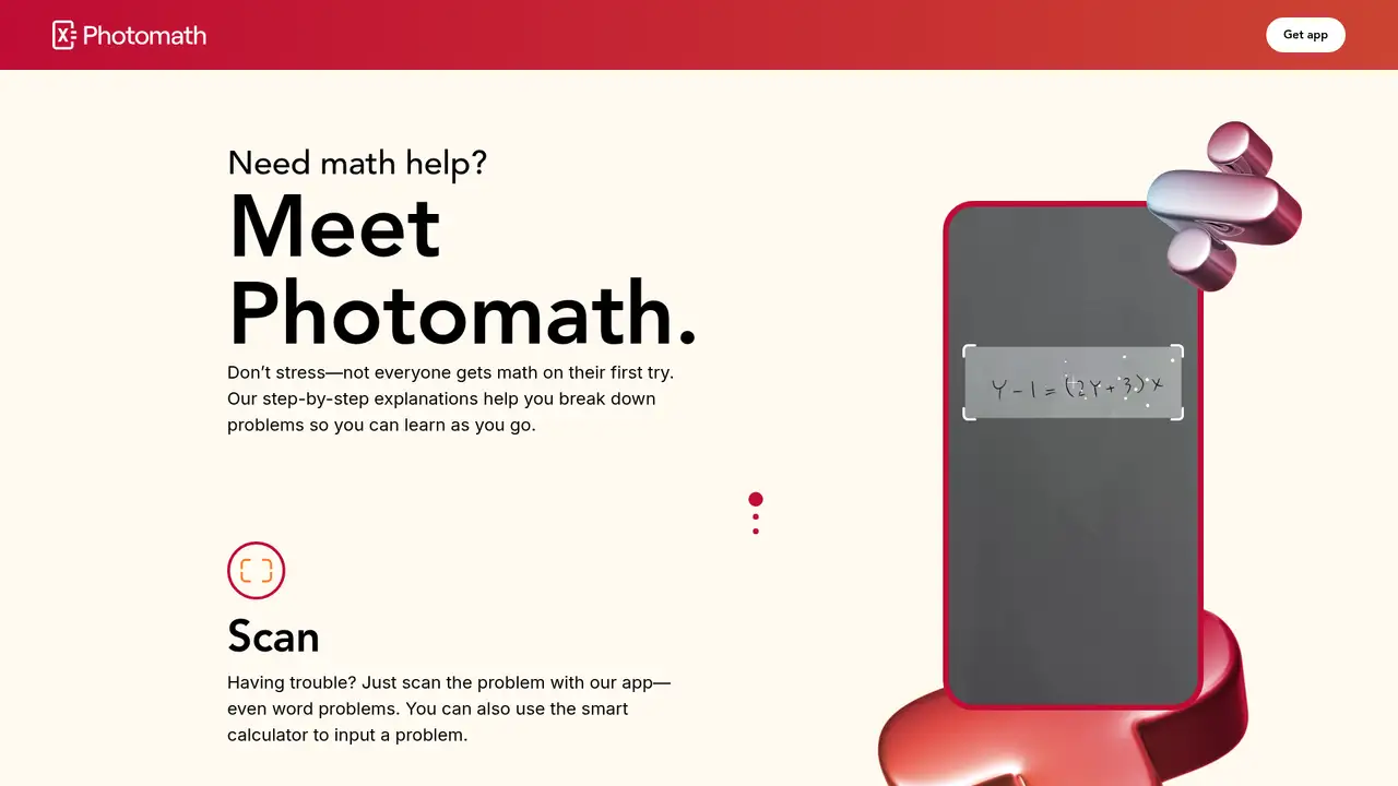 Photomath website screenshot