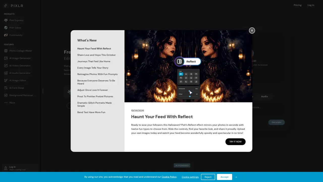 Pixlr website screenshot