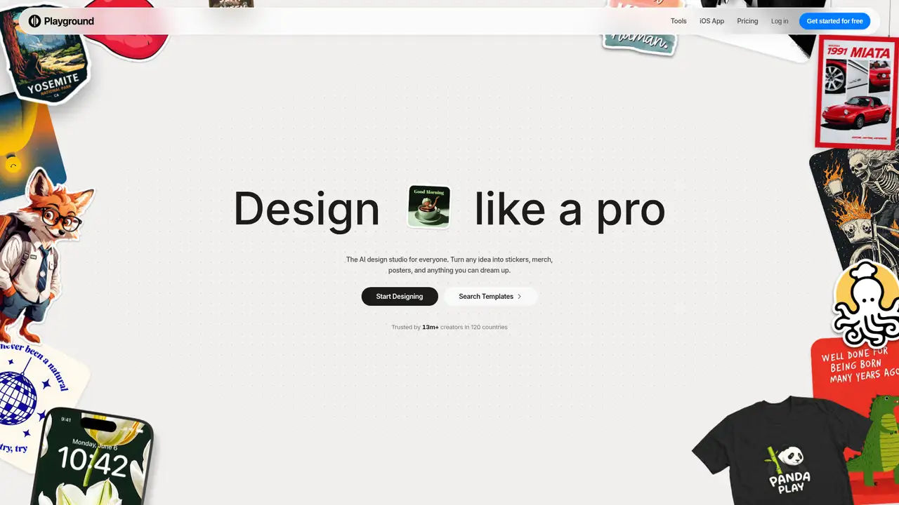 Playground website screenshot
