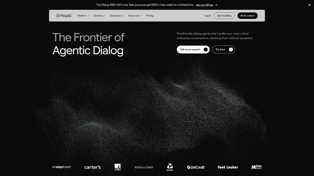 PolyAI website screenshot