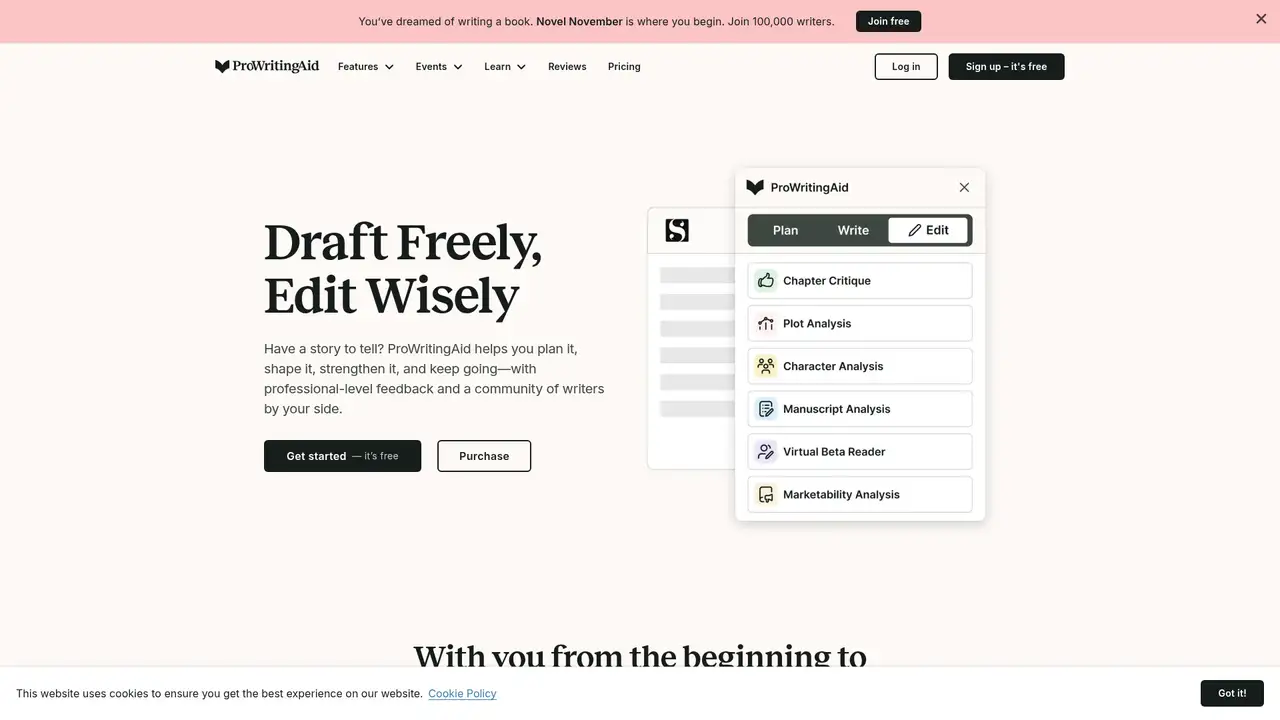 ProWritingAid website screenshot