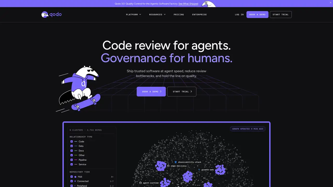 Qodo website screenshot