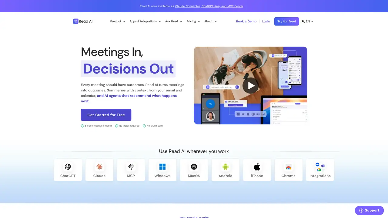 Read AI website screenshot