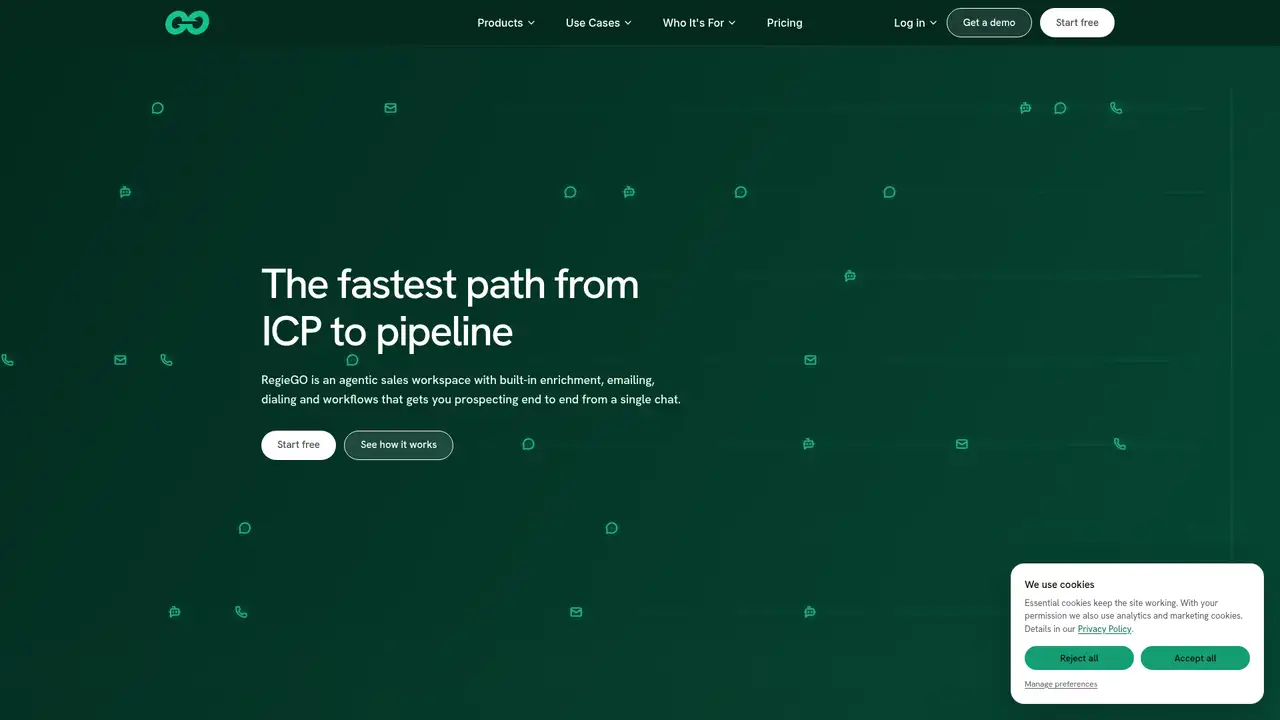 Regie.ai website screenshot