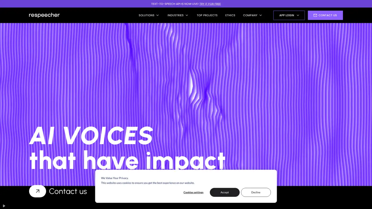 Respeecher website screenshot