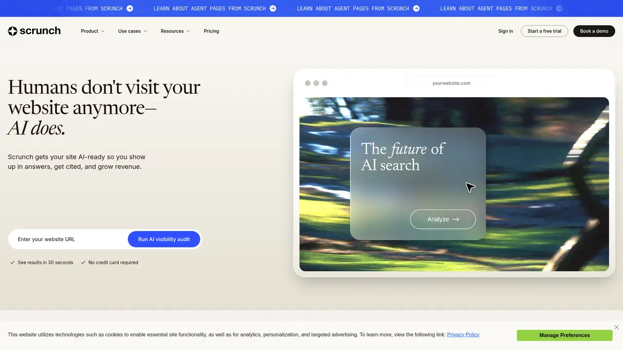 Scrunch website screenshot
