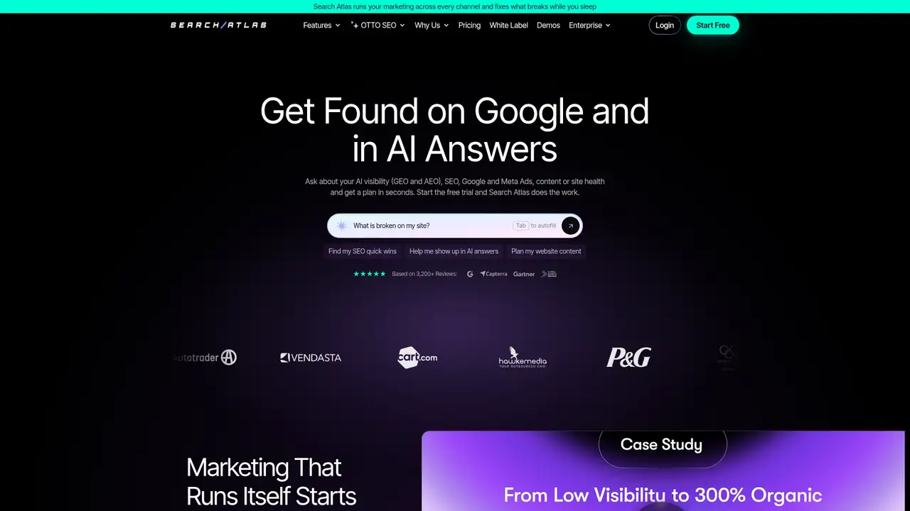 Search Atlas website screenshot