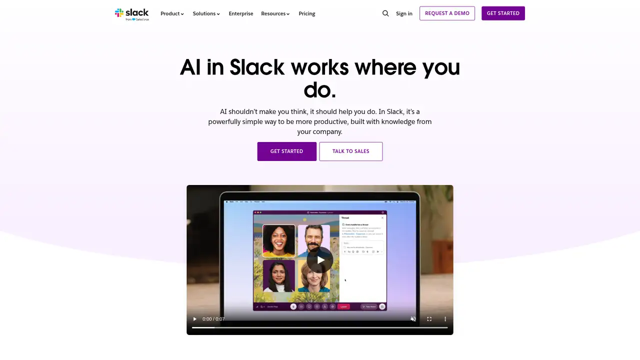 Slack AI website screenshot