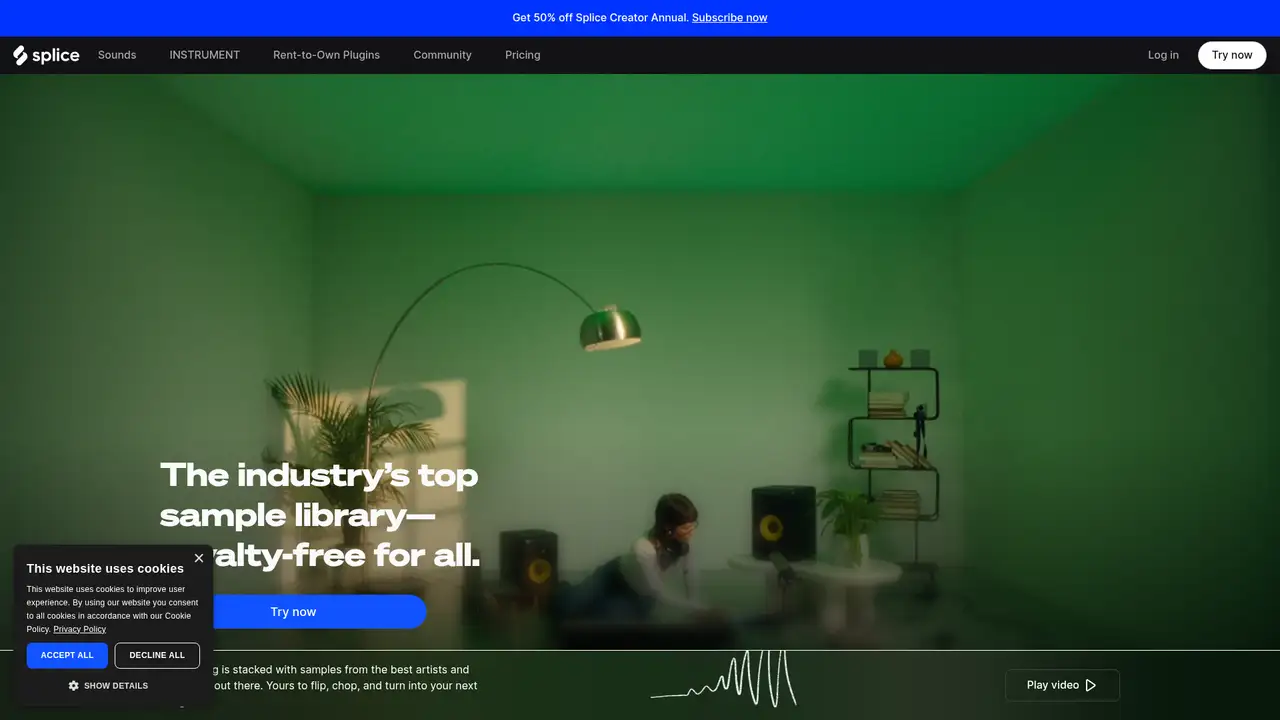 Splice website screenshot