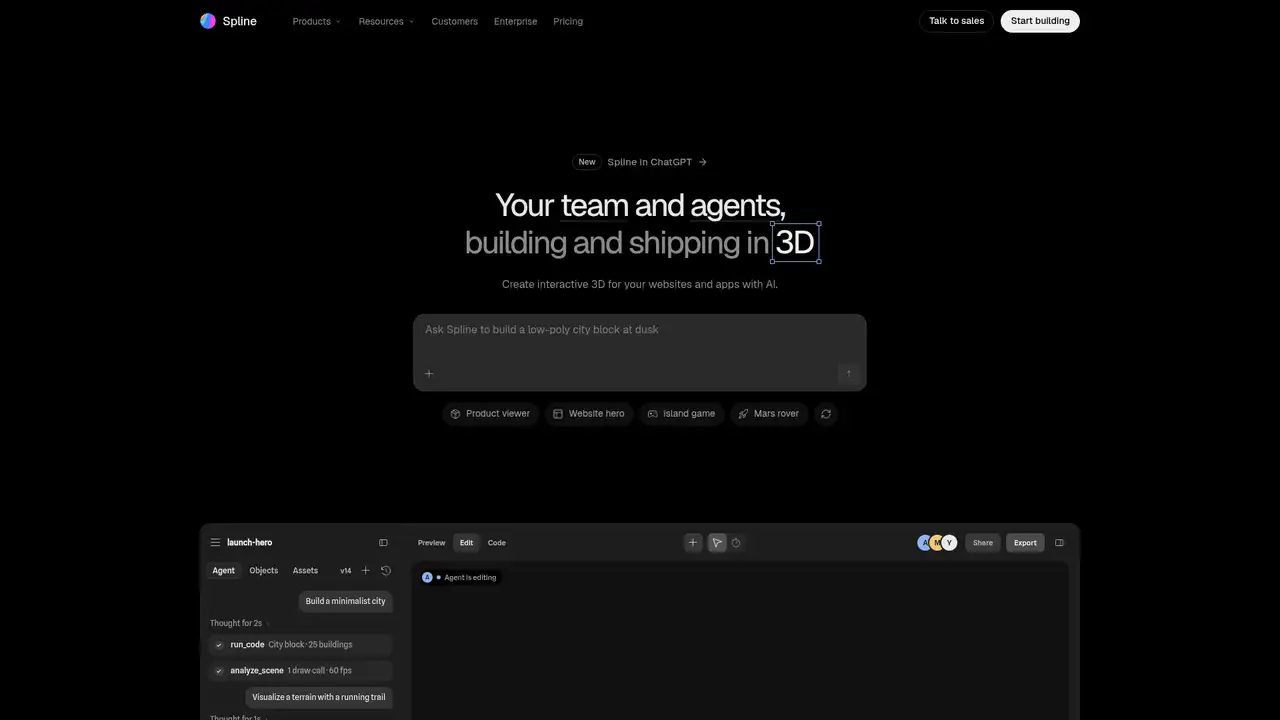 Spline website screenshot