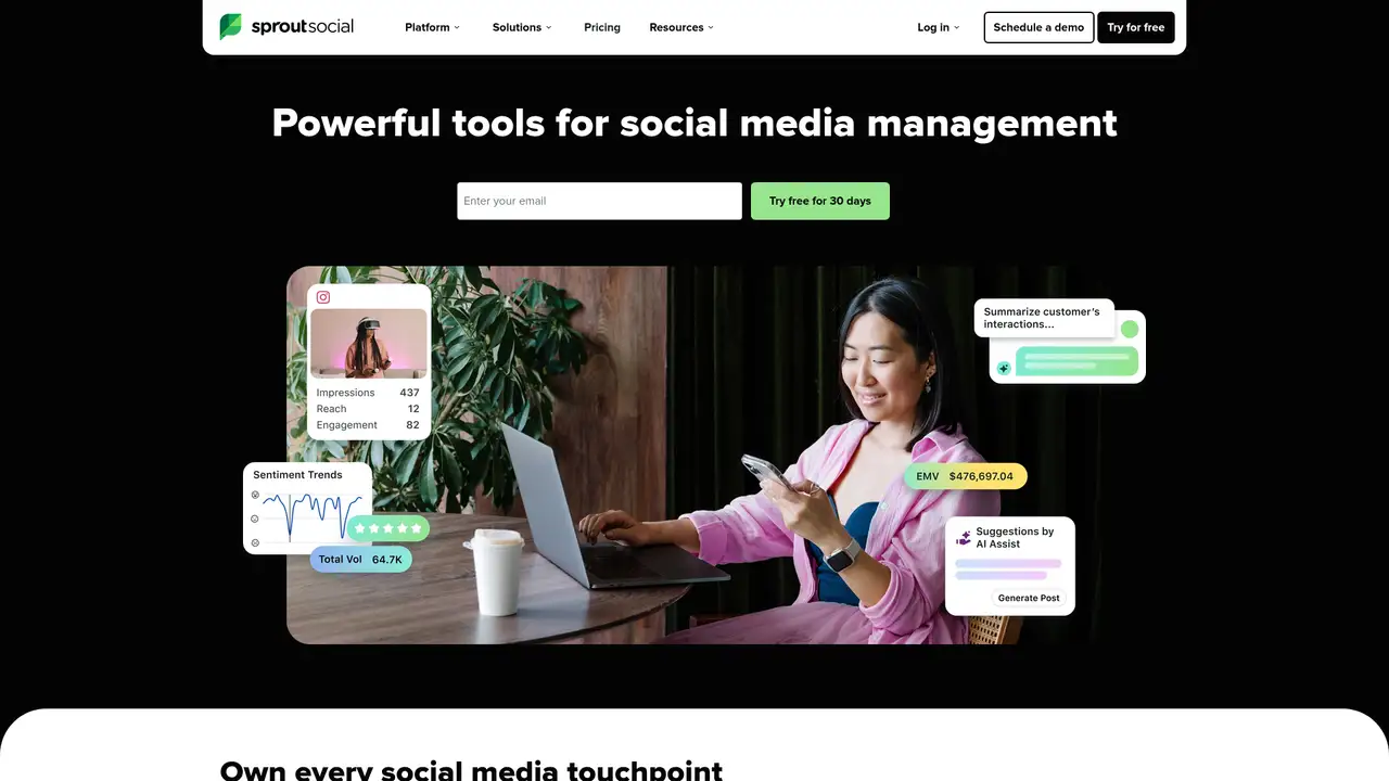 Sprout Social website screenshot