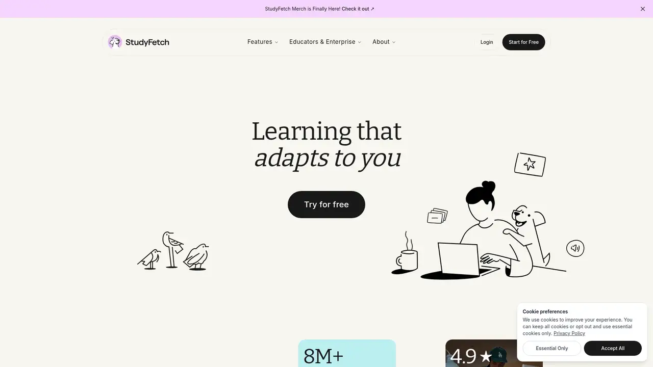 StudyFetch website screenshot