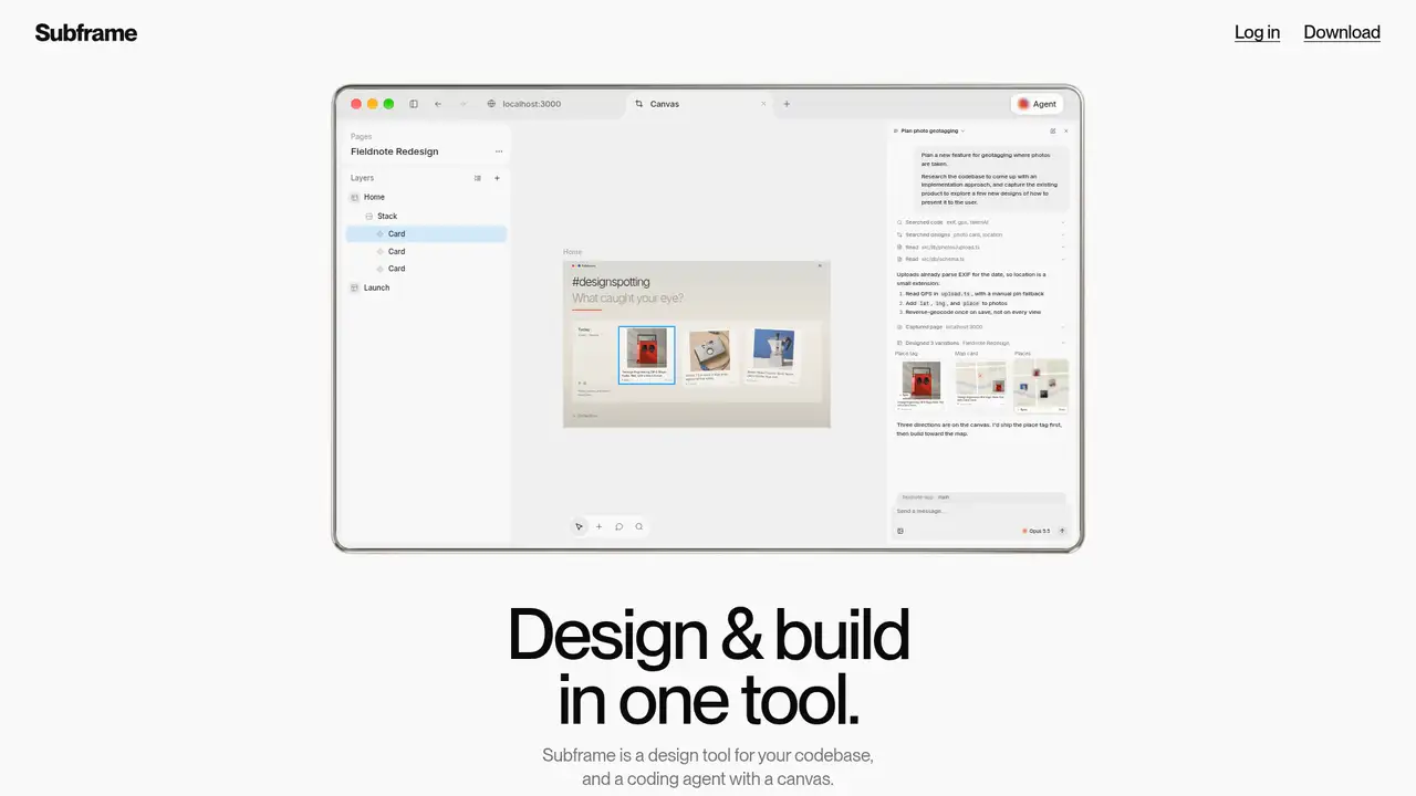 Subframe website screenshot