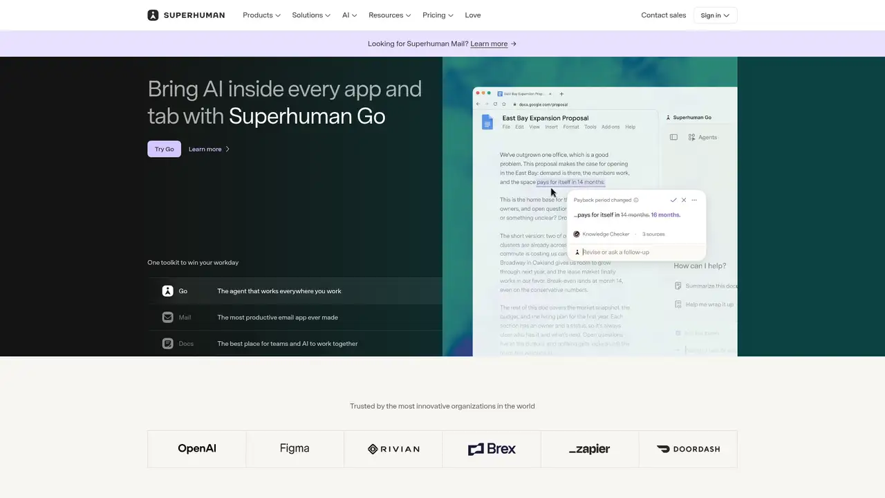Superhuman website screenshot