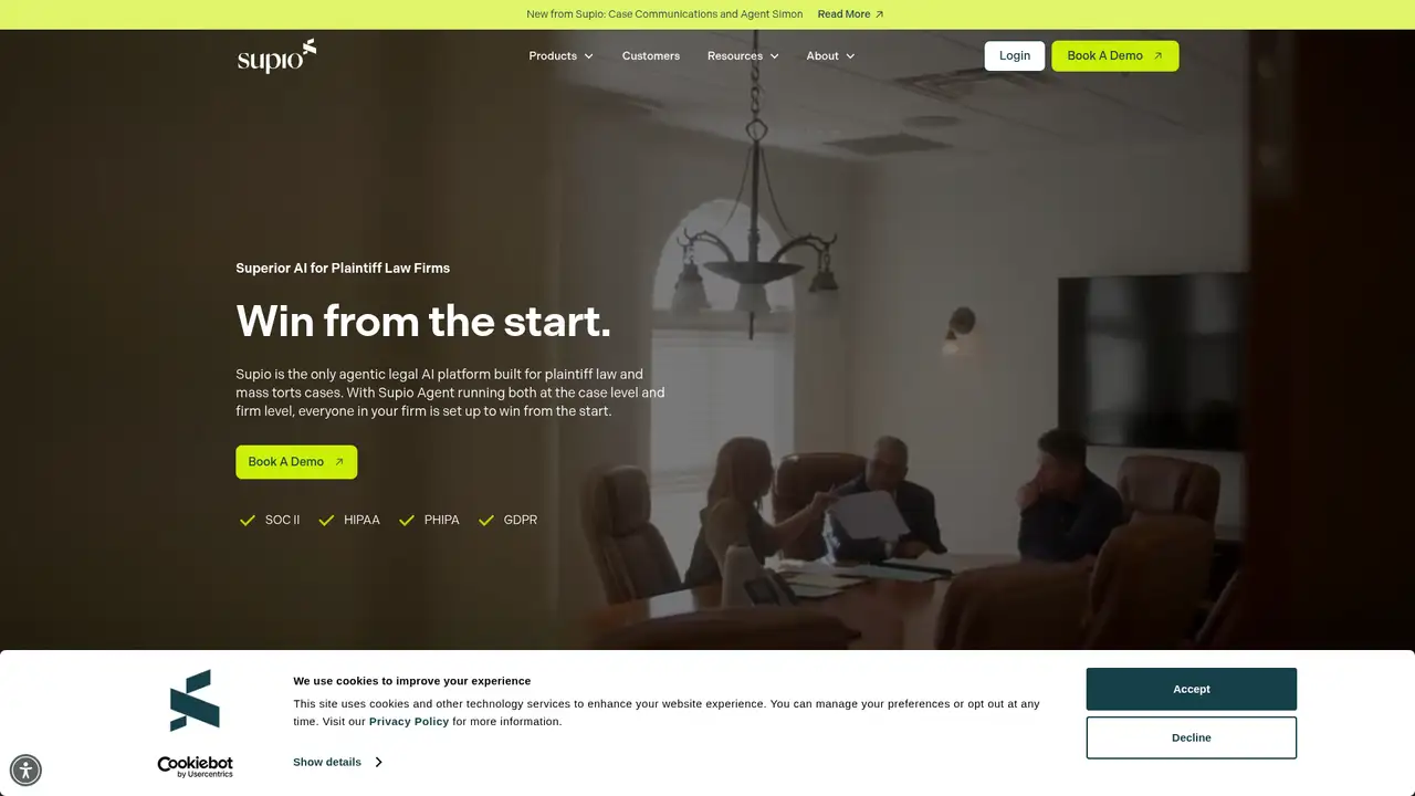 Supio website screenshot