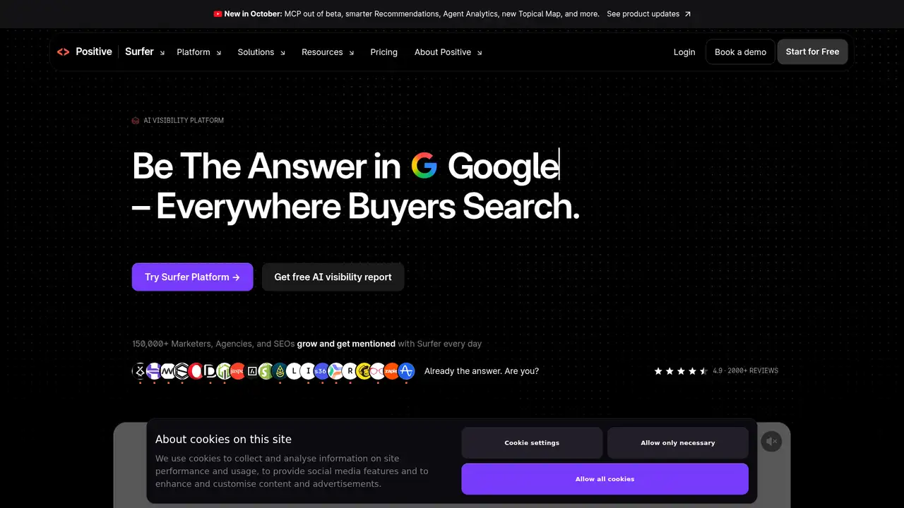 Surfer website screenshot