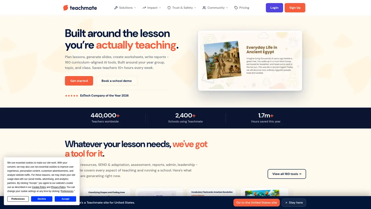 TeachMateAI website screenshot